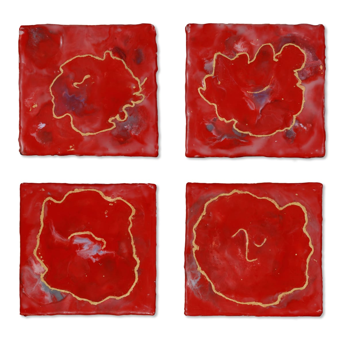 Almost Flowers by Linda Sirow  Image: Four paintings grouped, sold together