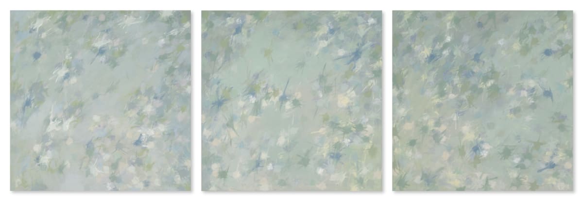 Treescape Triptych aka Spring Green by Linda Sirow 