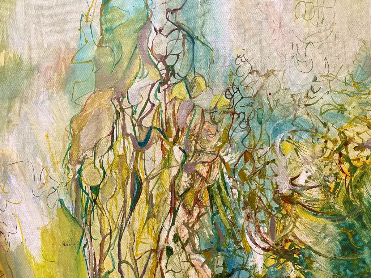 Embracing Not Knowing by Carolyn Dawn Good  Image: Spontaneous marks that felt like the painting was painting itself. My teenager who added some finishing marks. 