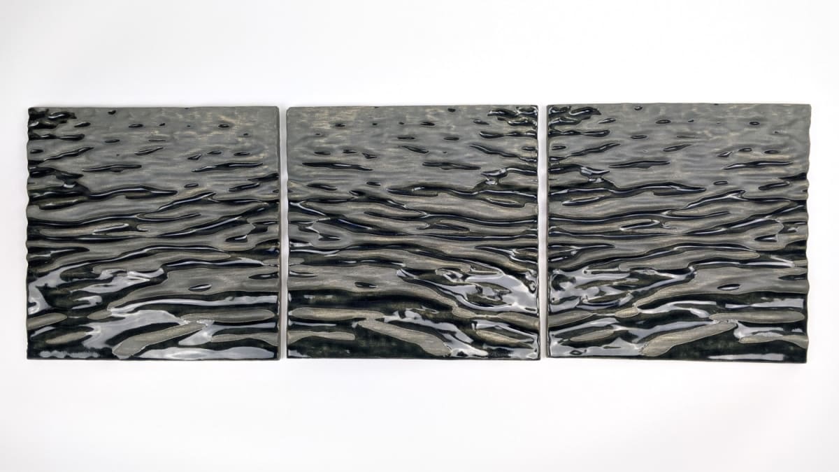 Water With Lines Triptych by Sarah Heitmeyer 