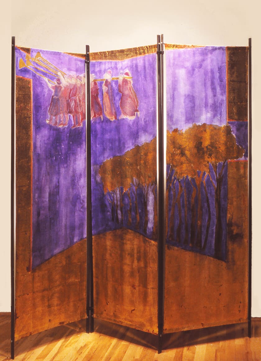 The Trumpeters  Image: 3-part folding screen