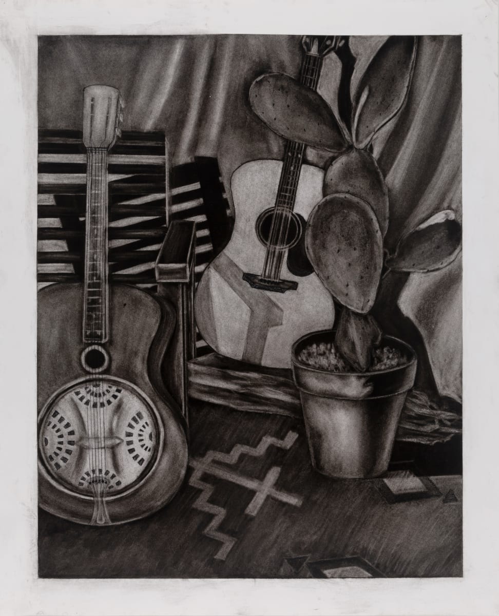 Two Guitars and a Cactus by Eve Mero 