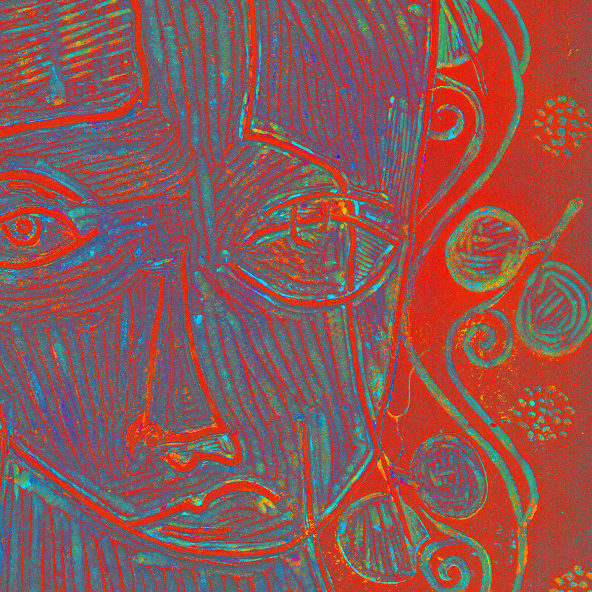 Red Linogirl by Eve Mero 