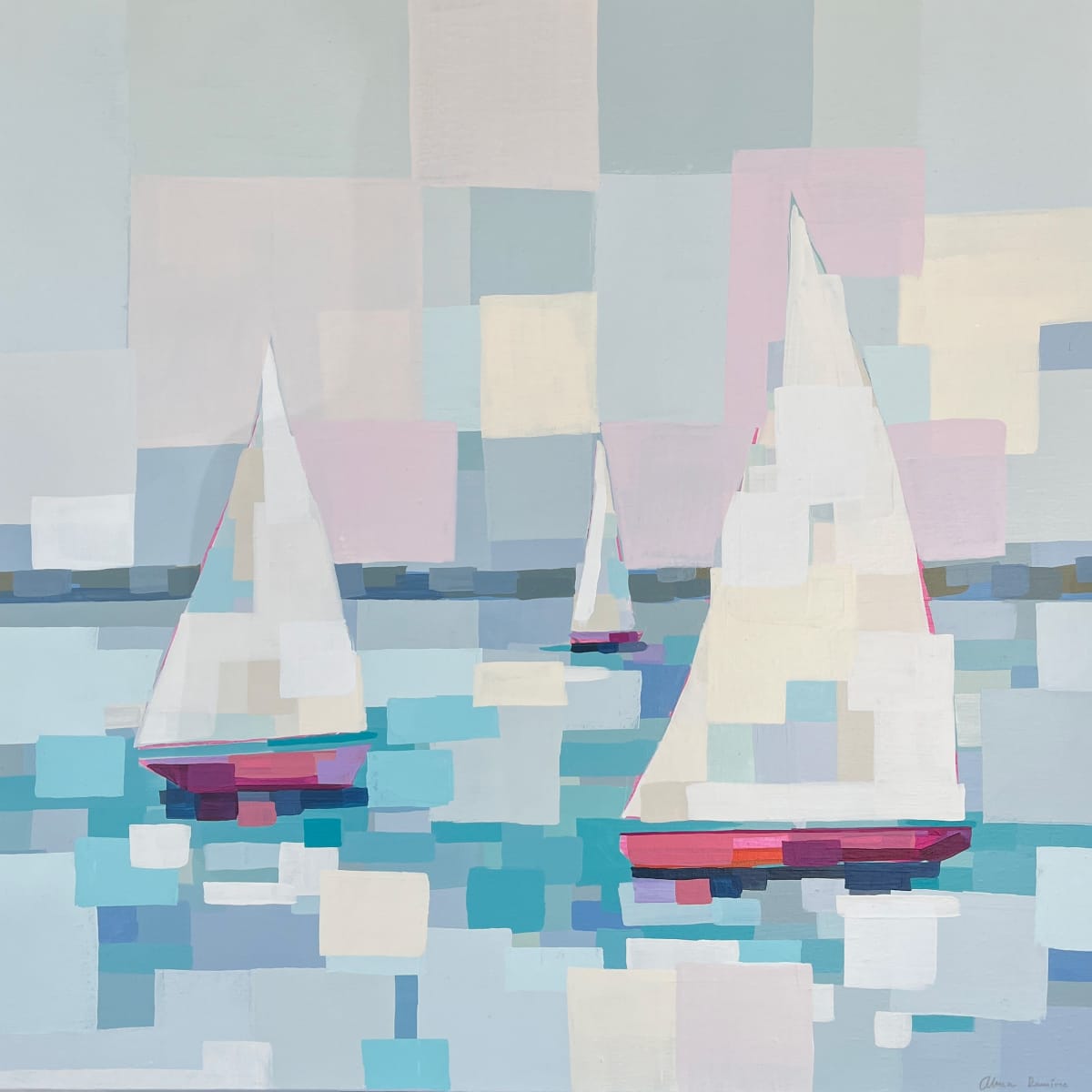 Boats at the Lake by Alma Ramirez 