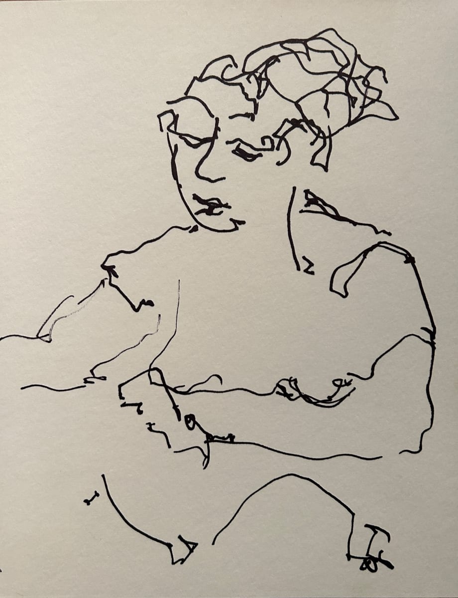 Seated (Ink) by Steven Silvereaf 