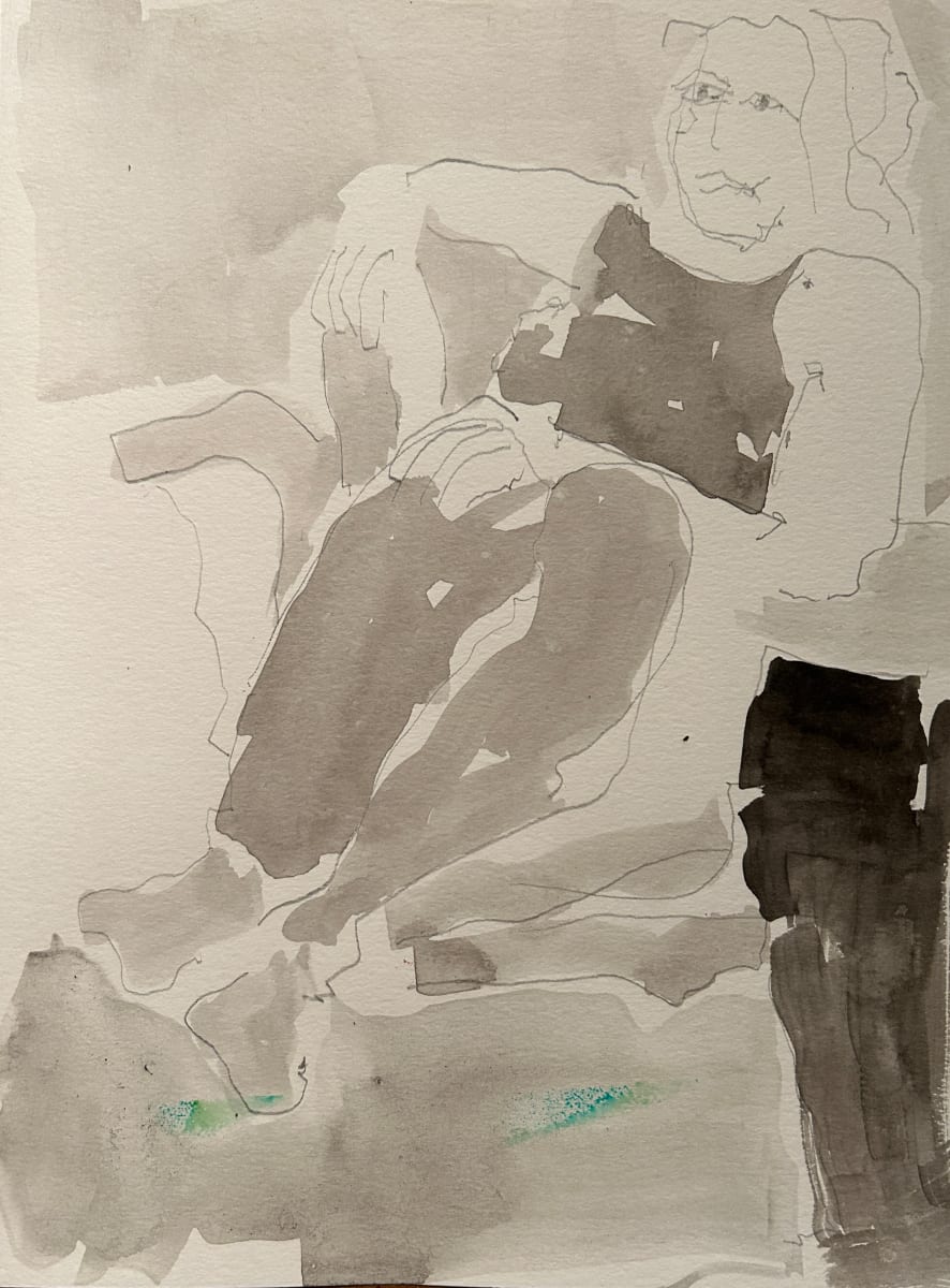 Seated (Ink) by Steven Silvereaf 