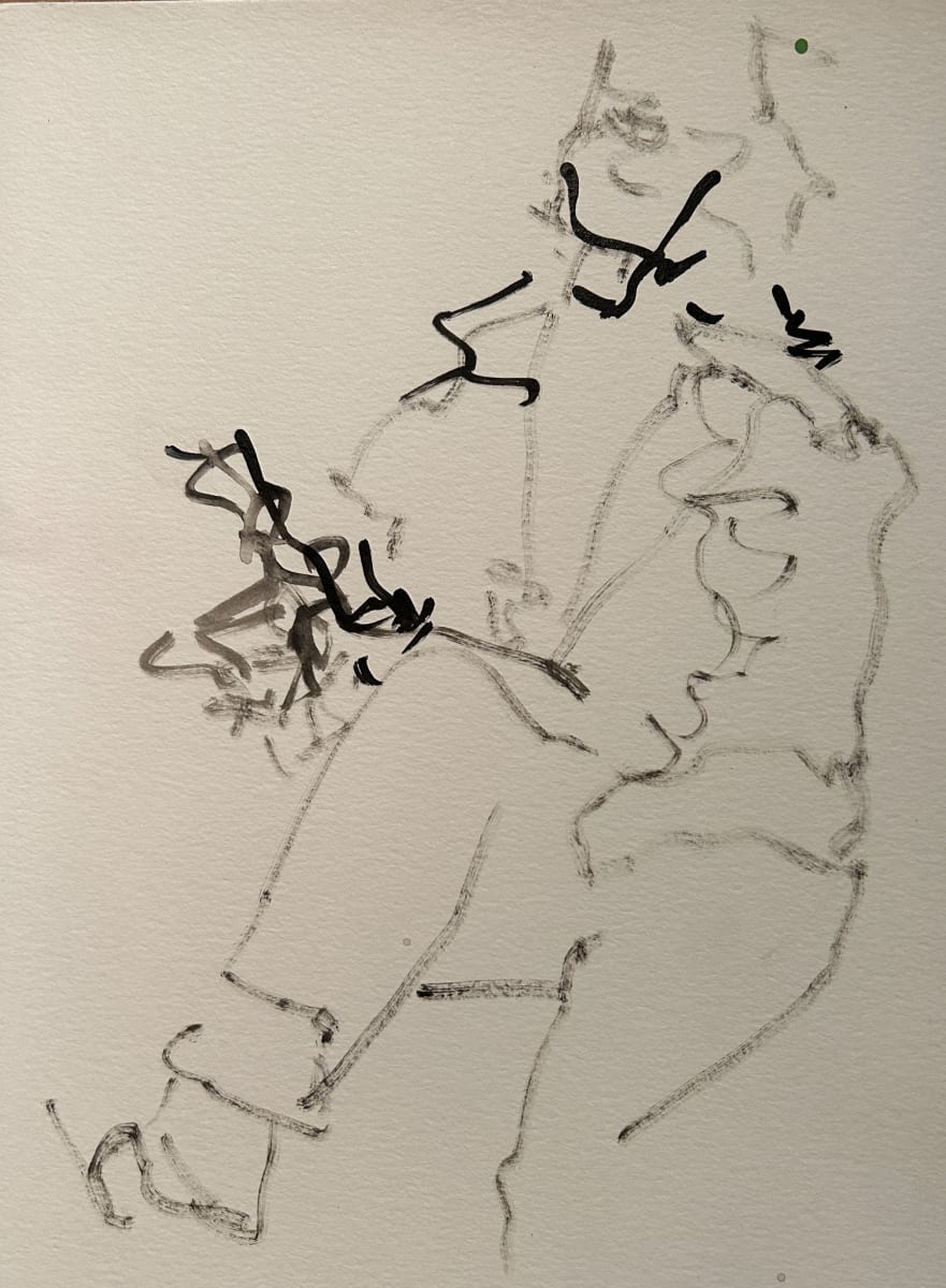 Seated (Ink) by Steven Silvereaf 