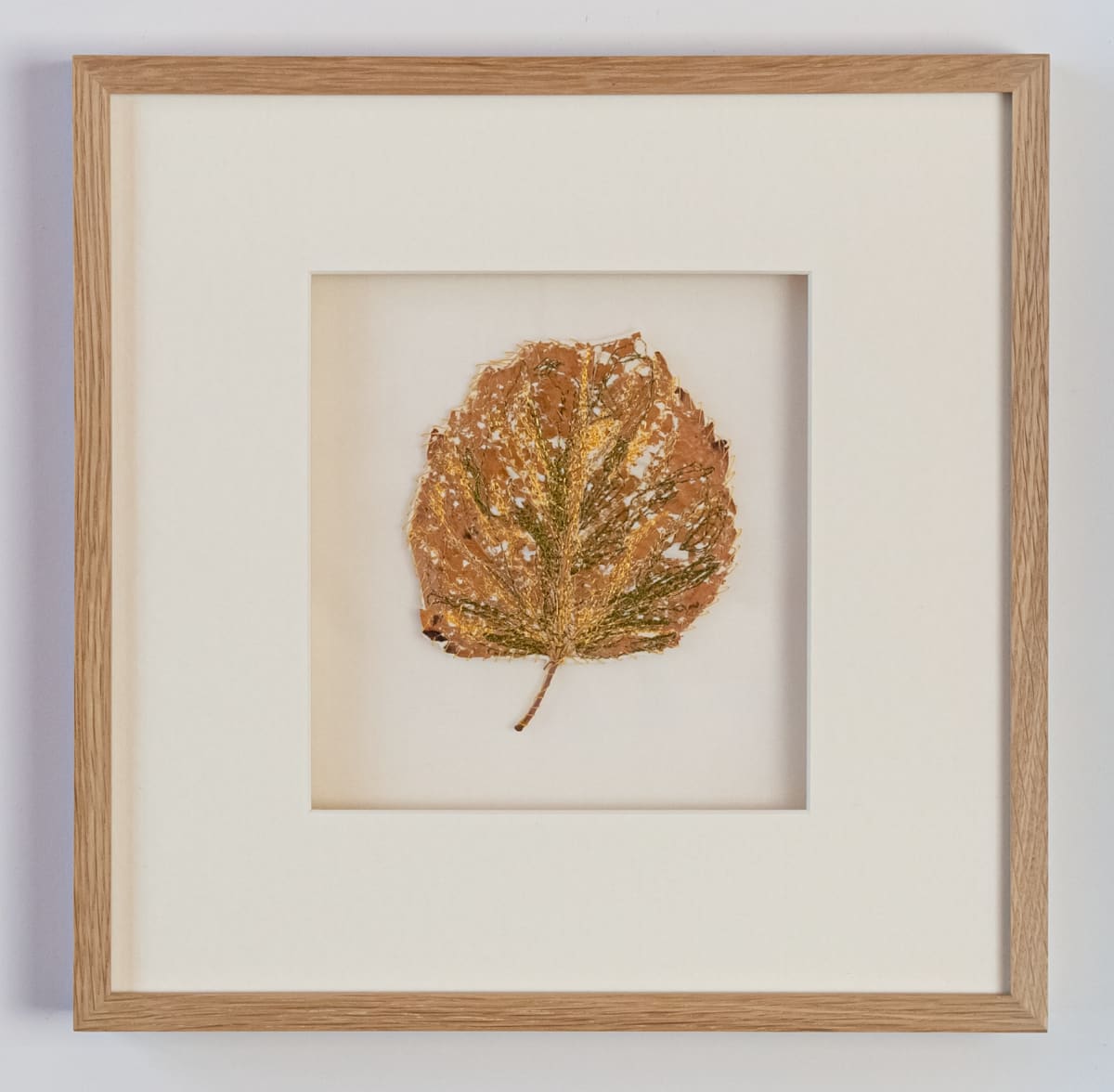 Floating Leaf by Susan D'souza  Image: Framed Textile Original