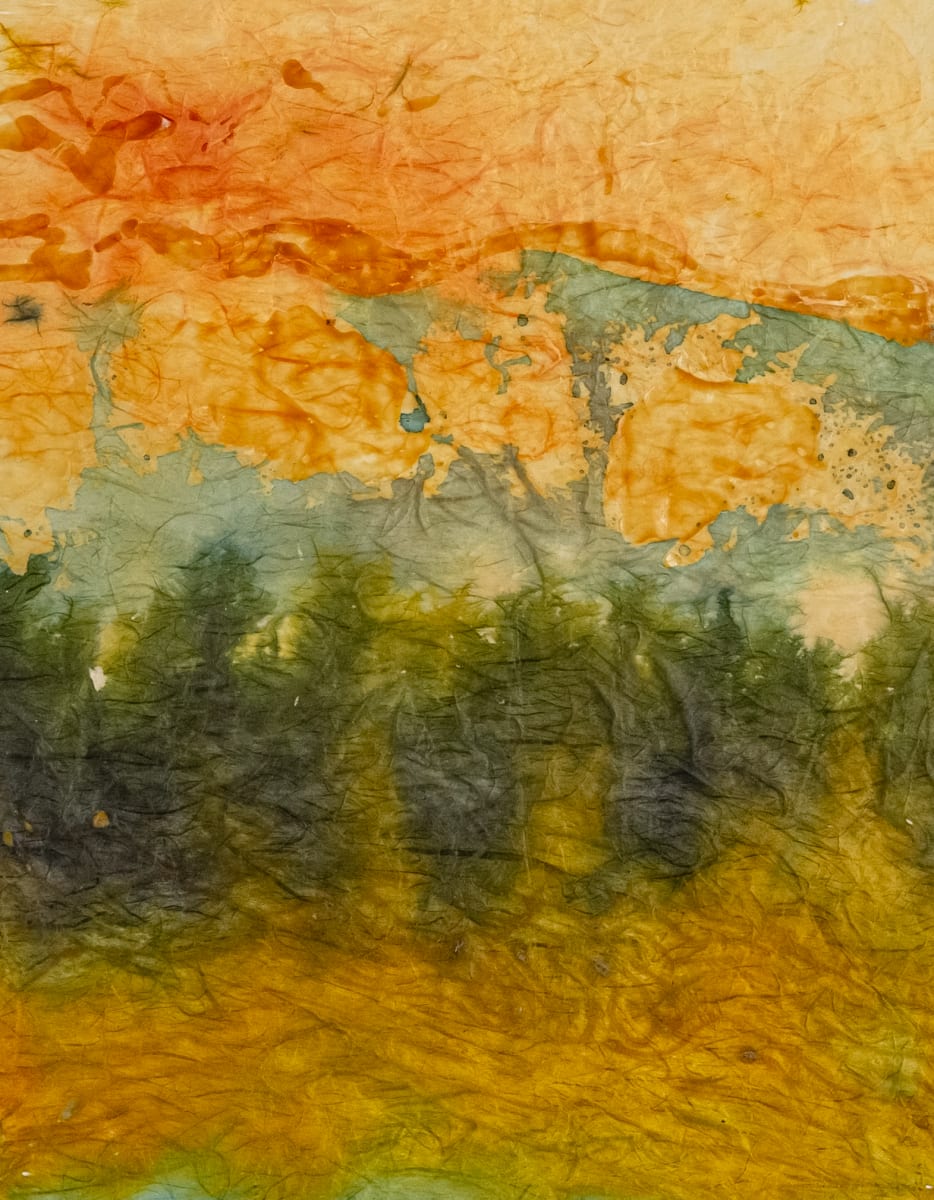 Orange Skies by Susan D'souza  Image: Batik on Japanese Paper