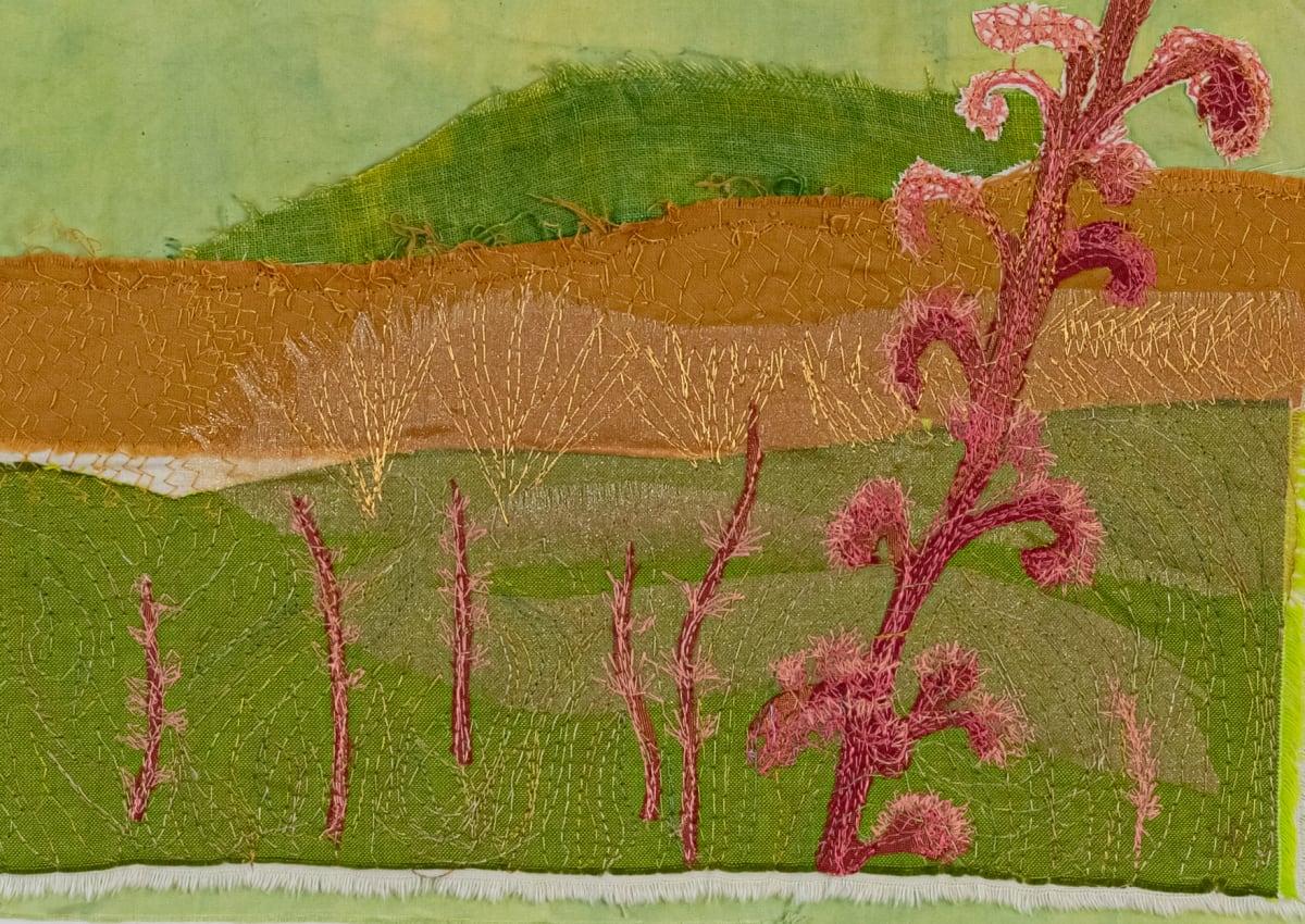 June : Everything Rosy by Susan D'souza  Image: Textile Original also available as limited edition of 75 giclee prints