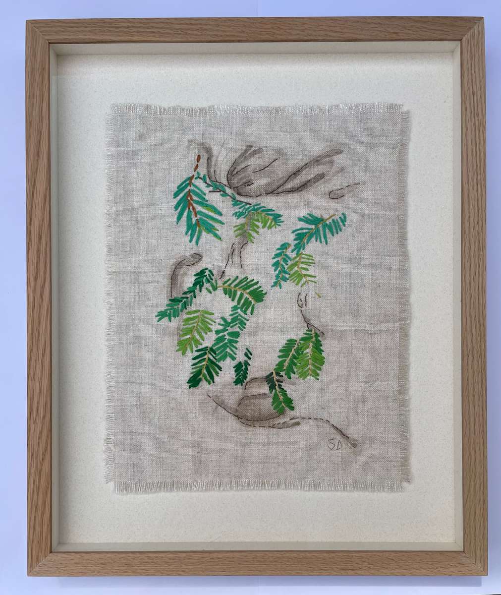 Yew Tree Leaves by Susan D'souza  Image: Float framed in oak 