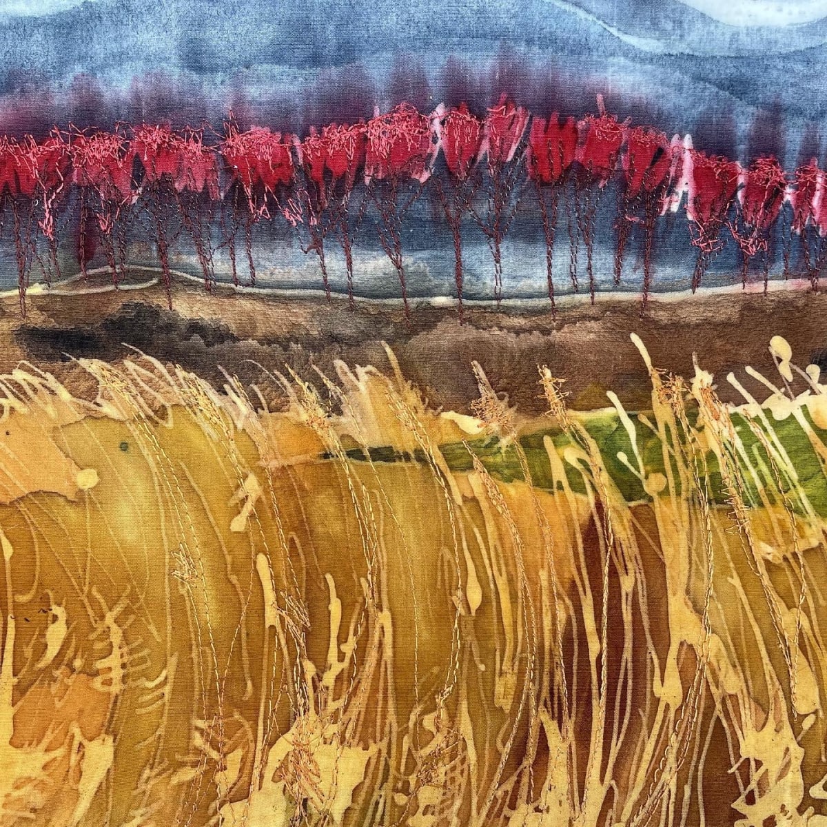 Red Trees & River Reeds  Image: Textile Original 