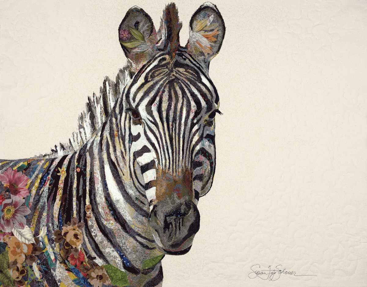 Floral Zebra by Susan Fay Schauer Fiber Artist 