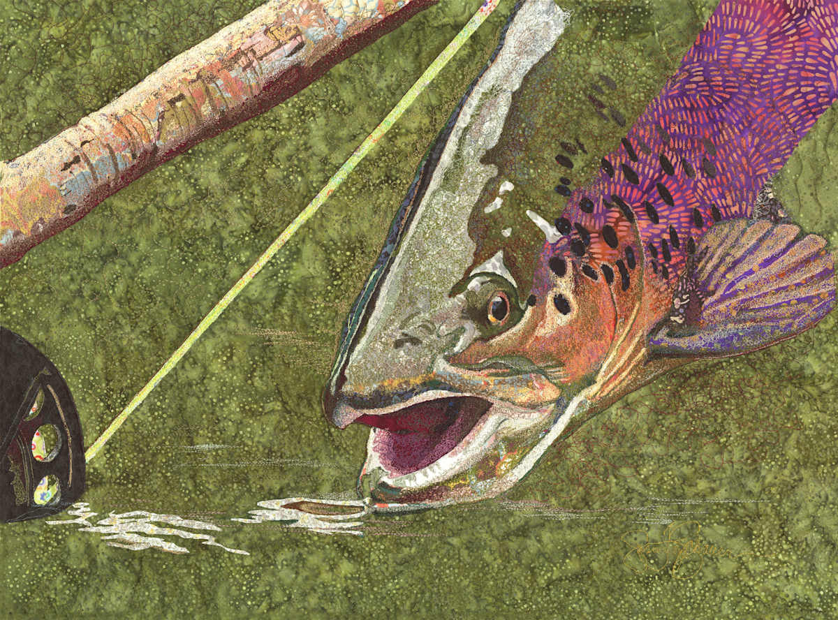 German Brown Trout by Susan Fay Schauer Fiber Artist 