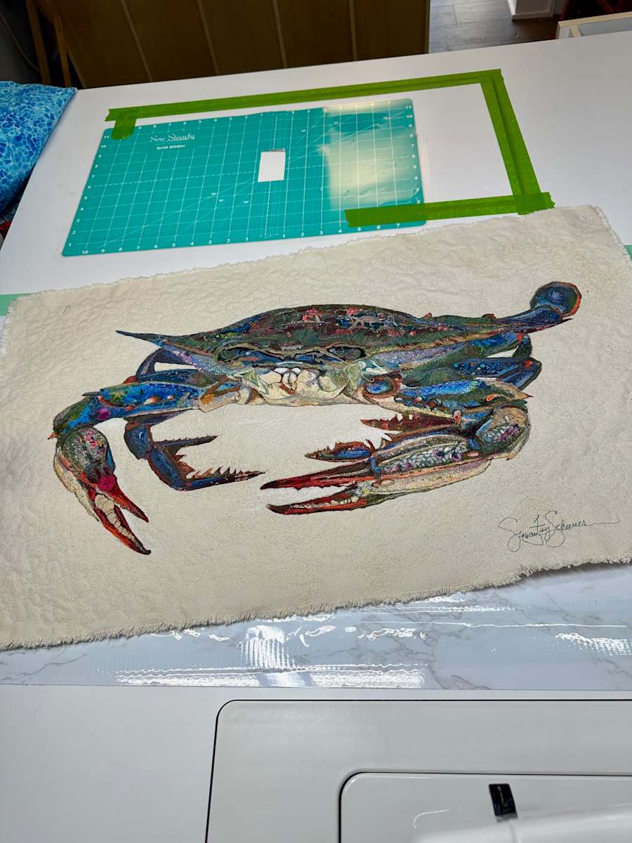 She Crab II - Female Blue Crab by Susan Fay Schauer Fiber Artist 