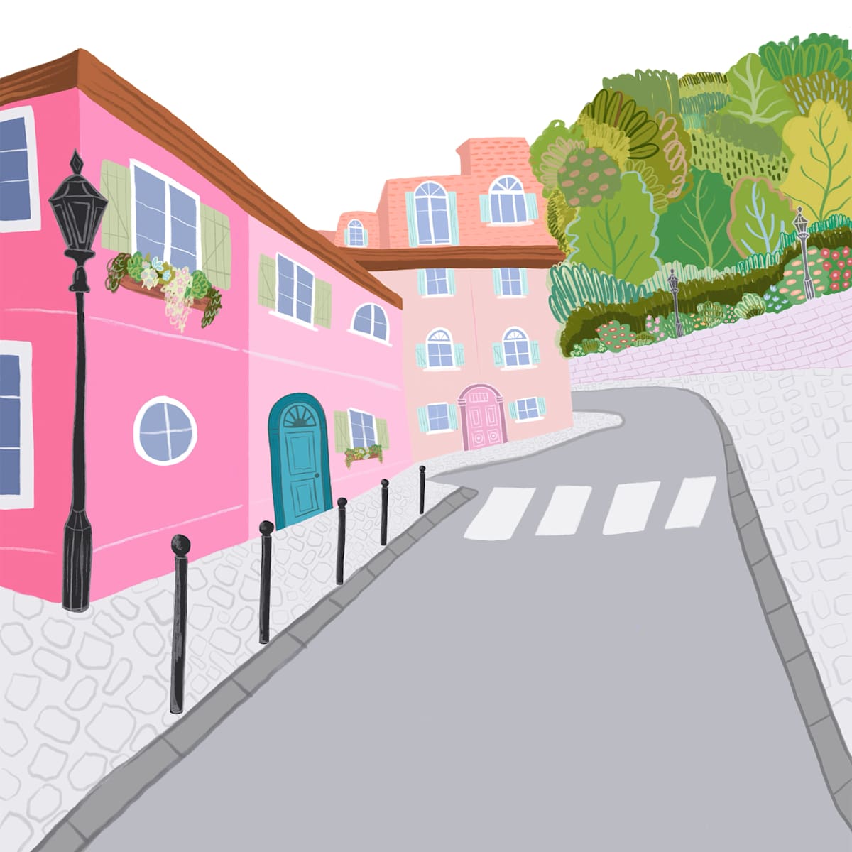 Spring in Montmartre by Randi Ferrara  Image: A digital illustration based off a photo I took while on vacation in Paris. 