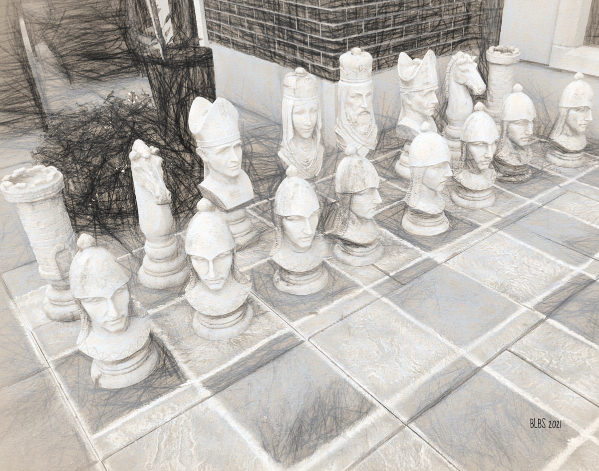 Giant Chess Set,  Number One by Barbara Storey 