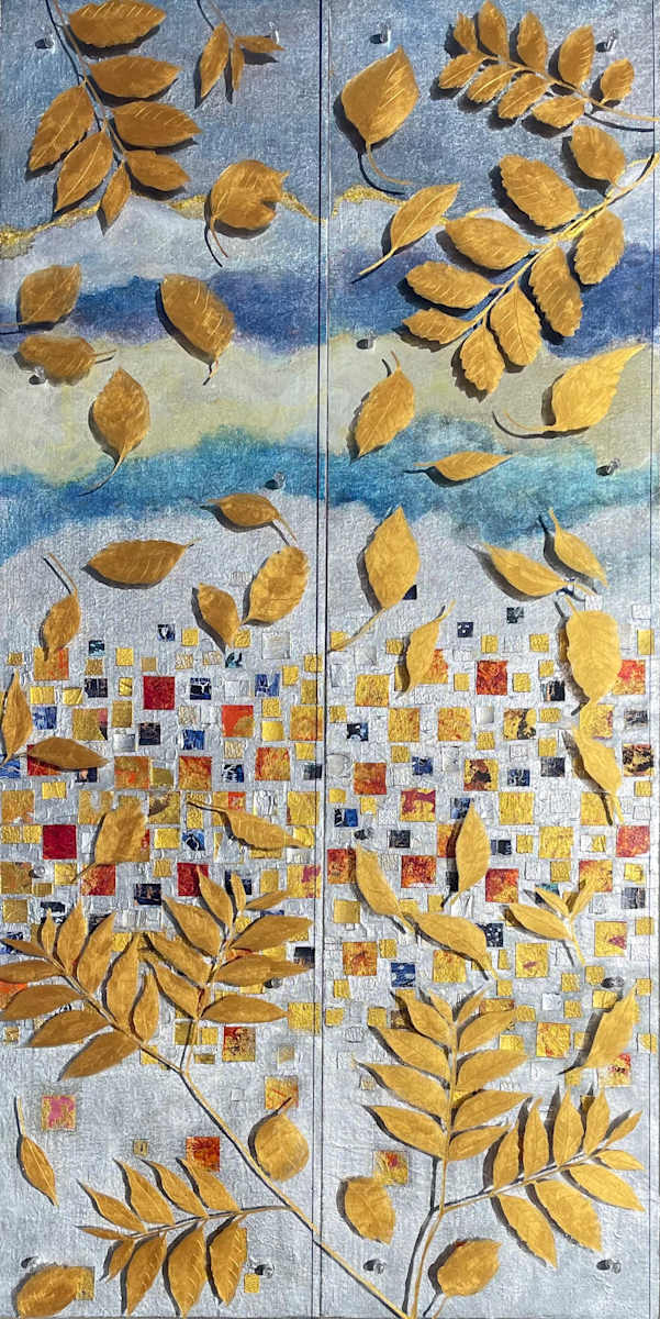 Gold in Them Hills (diptych) by Kathleen Kane-Murrell 