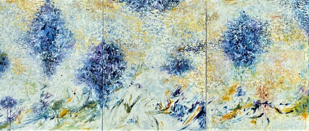 We Three (Triptych) by Kathleen Kane-Murrell  Image: Paint, plaster on canvas. Triptych (3 canvases)