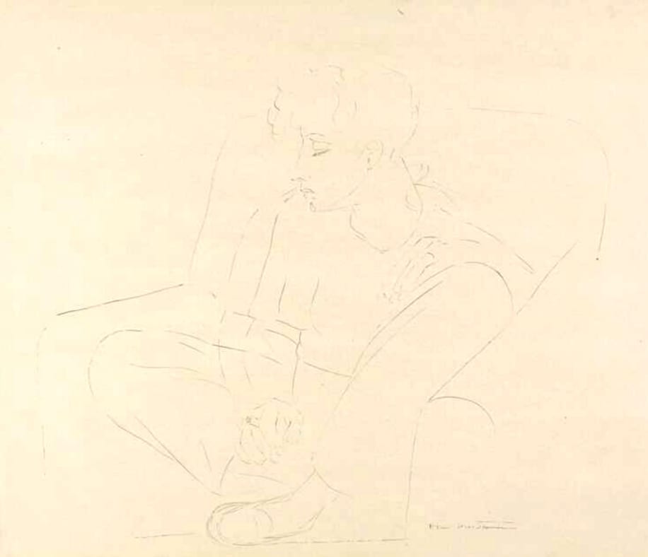 Girl Crouching by Alan Wood-Thomas 