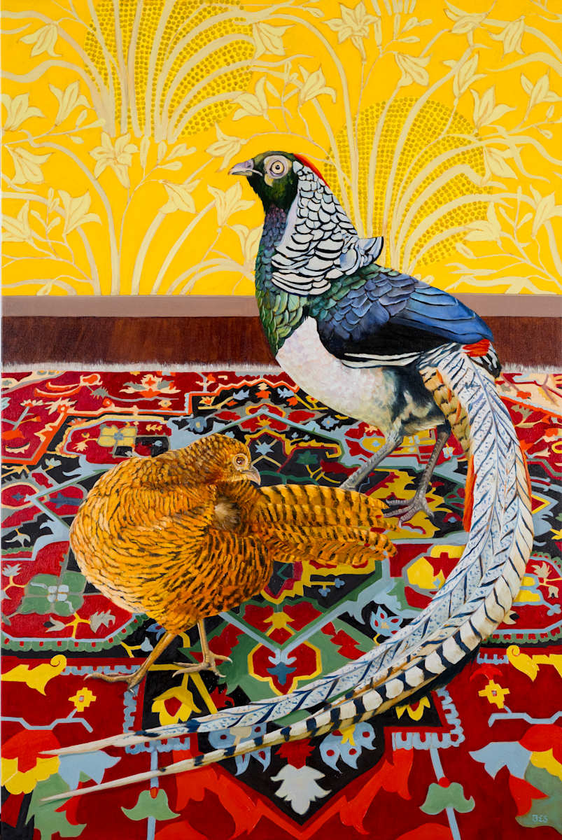 The Courtship - Lady Amherst Pheasants by Fiona Smith 