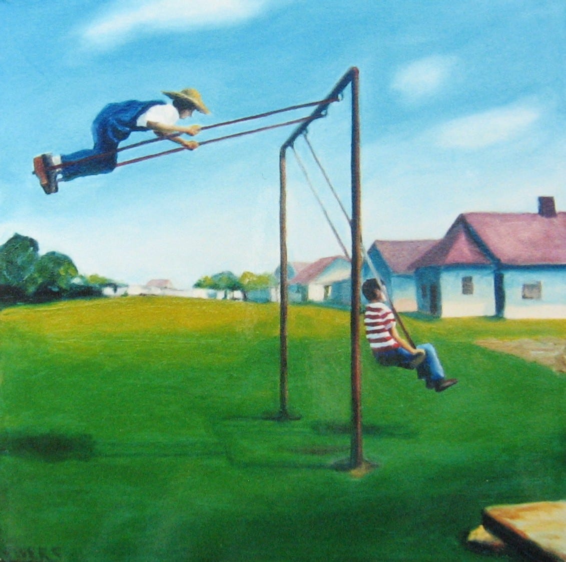 Boys on Swing by Roger Ewers 