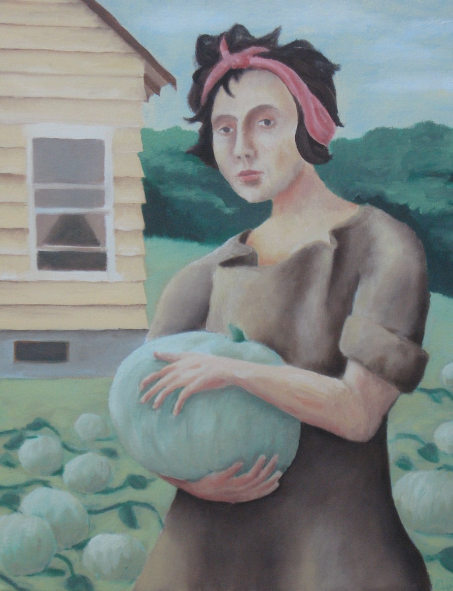 Woman with Green Pumpkin 
