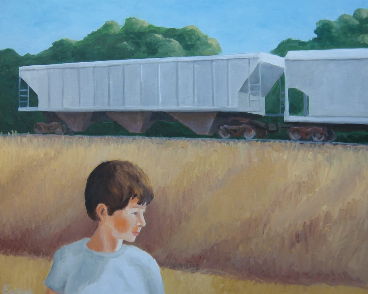 Boy with Hopper Cars by Roger Ewers 