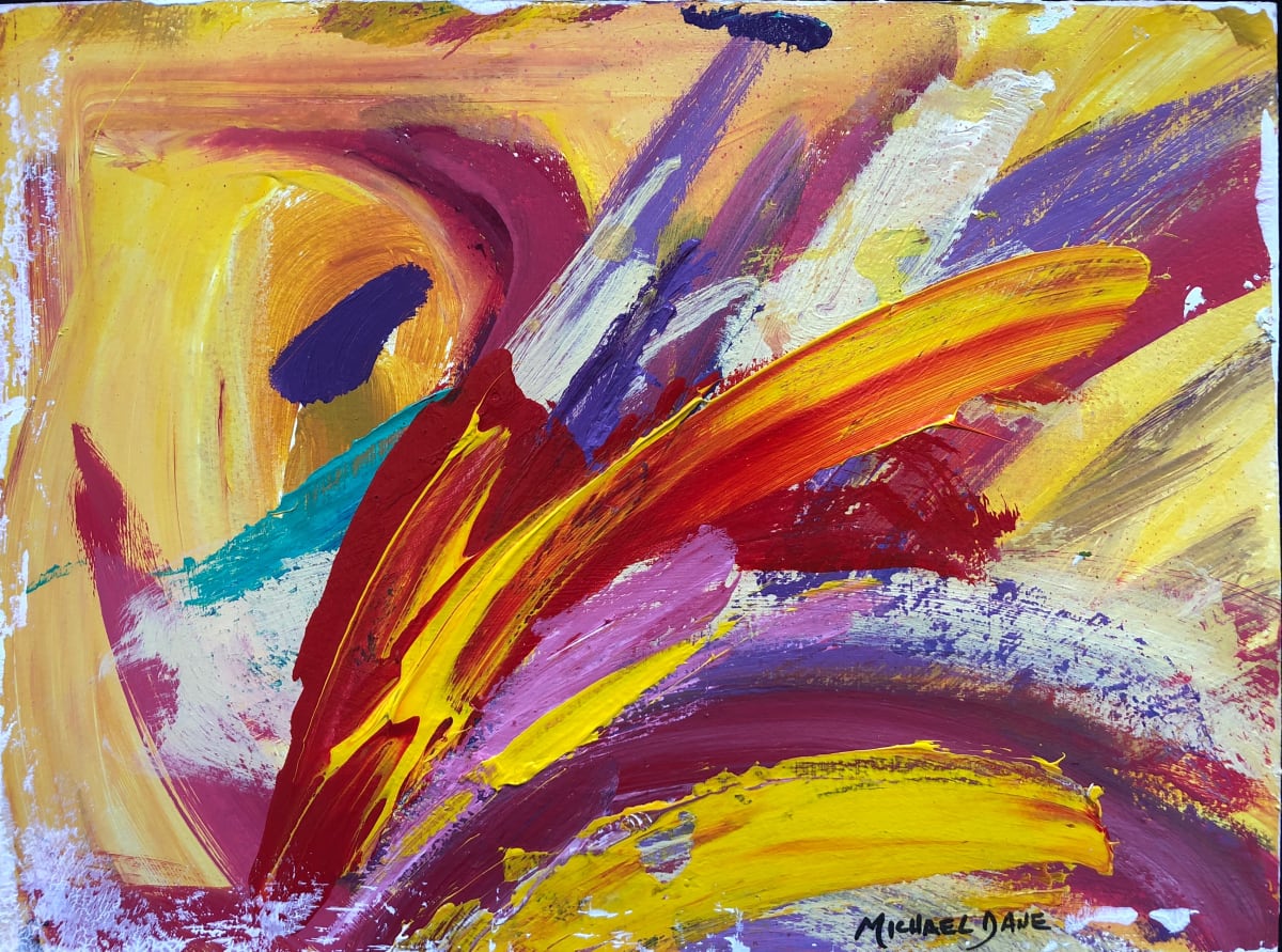 Red Feathers by Michael Dane  Image: Red Feathers Acrylic on Water Color Paper 9"x12"