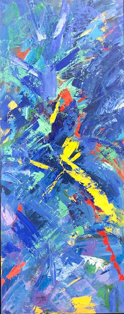 Yellow Flare by Michael Dane  Image: Yellow Flare 40"x16" Acrylic on Canvas 