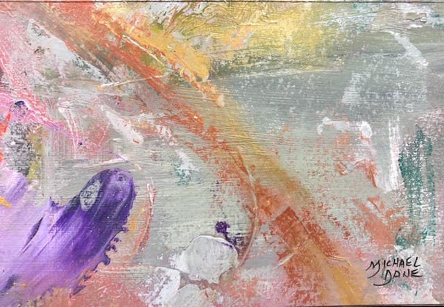 Golden Galaxy by Michael Dane  Image: Golden GalaxyTiny Abstract 4"x6" 
