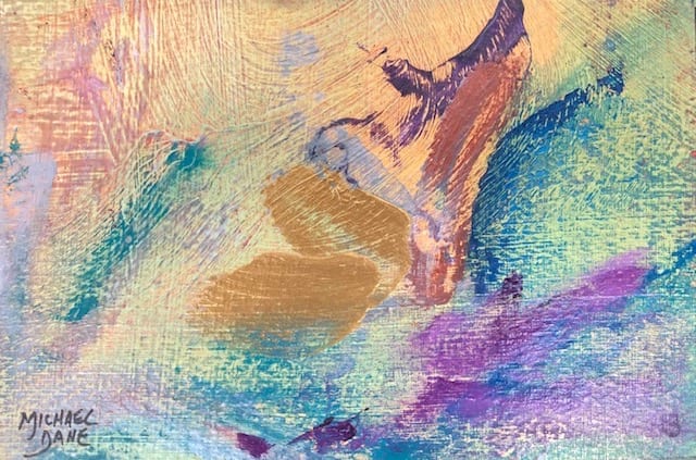 Gold Petals by Michael Dane  Image: Gold Petals 4x6 Acrylic on Water Color Paper
