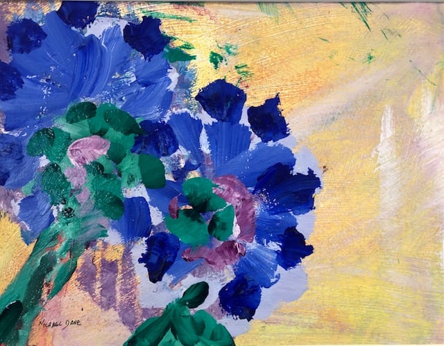 Pair of Blue Hydrangea Blossoms by Michael Dane  Image: Always Better Together