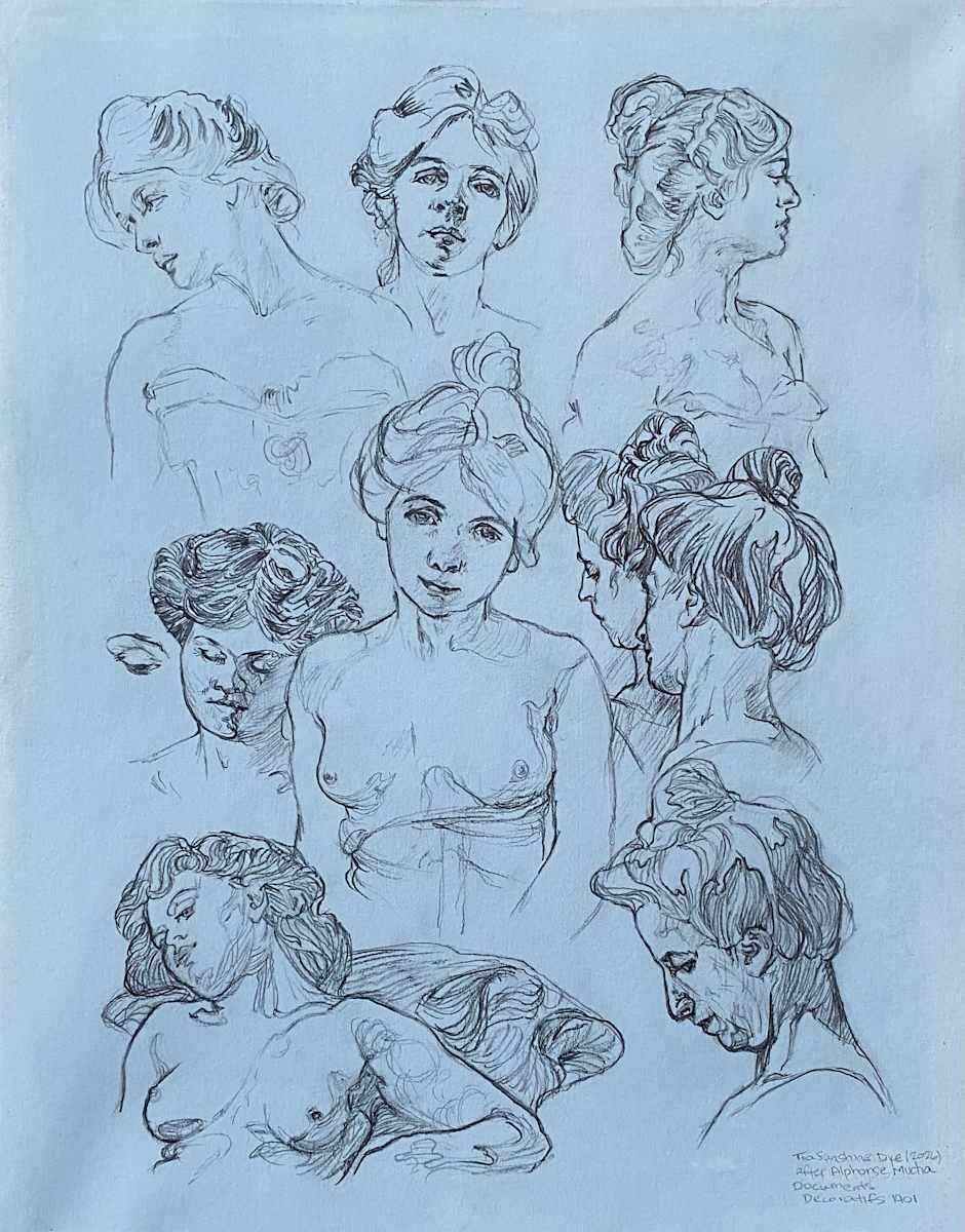 Documents Decoratif (1901) after Alphonse Mucha (Master Copy) by Tia Sunshine Art, Image 1.