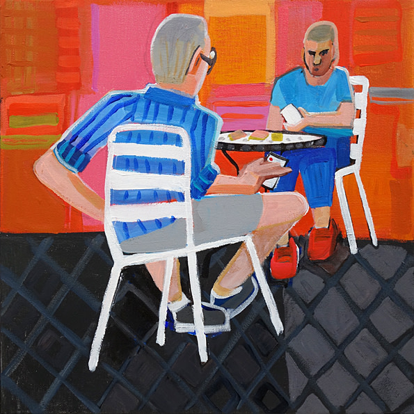 Two Card Players by Christine Webb 