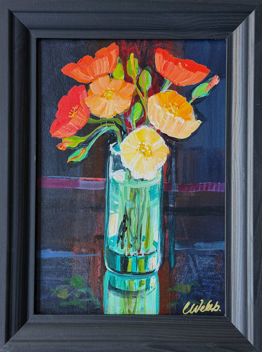 Six Spring Poppies by Christine Webb, Image 2.
