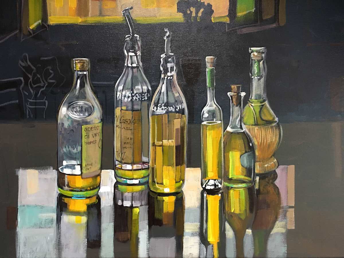 Sansepolcro Oil Bottles by Christine Webb, Image 1.