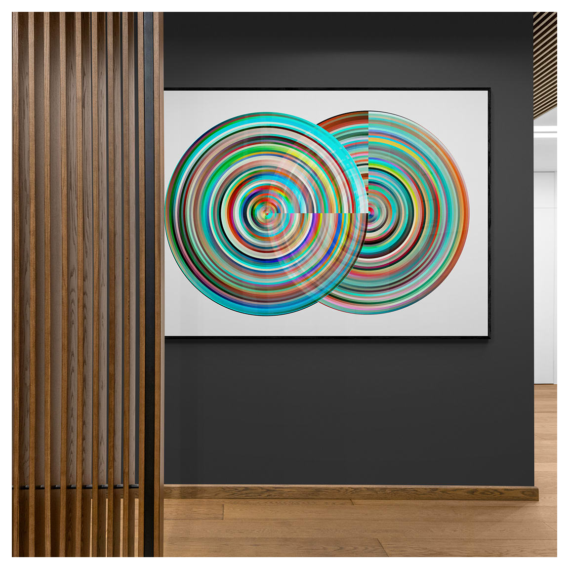 Double Bubbles by Kelly Hart  Image:  Double Bubbles, 50" x 36" (installed view) -
