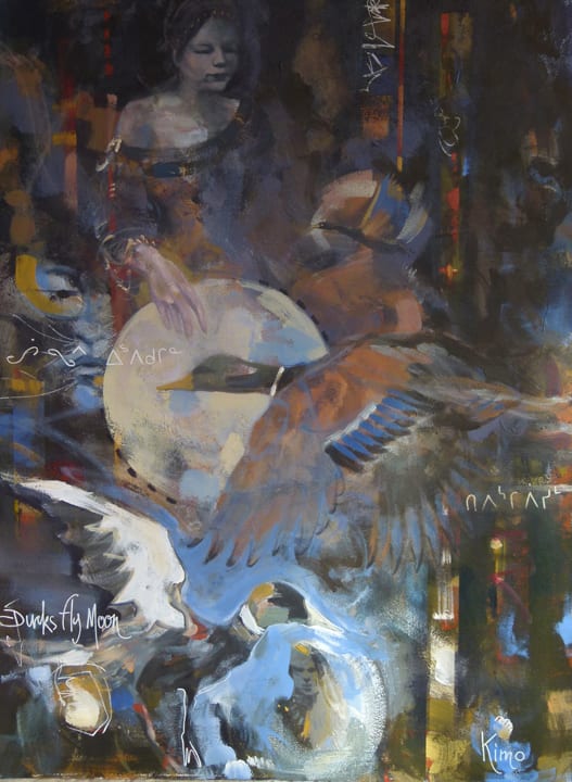 Ducks fly Moon by Dominique Normand, Image 1.