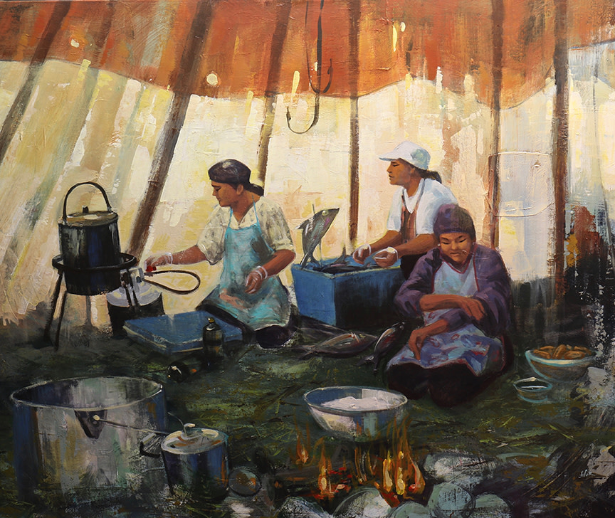 In the elders tent - Dans la tente des ainés by Dominique Normand 