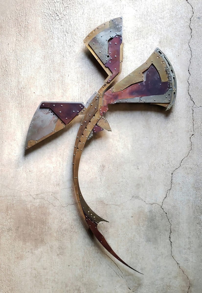 Triceto by K.L. Wollons  Image: Triceto (2022)
48" x 28"
Steel / Brass / Copper