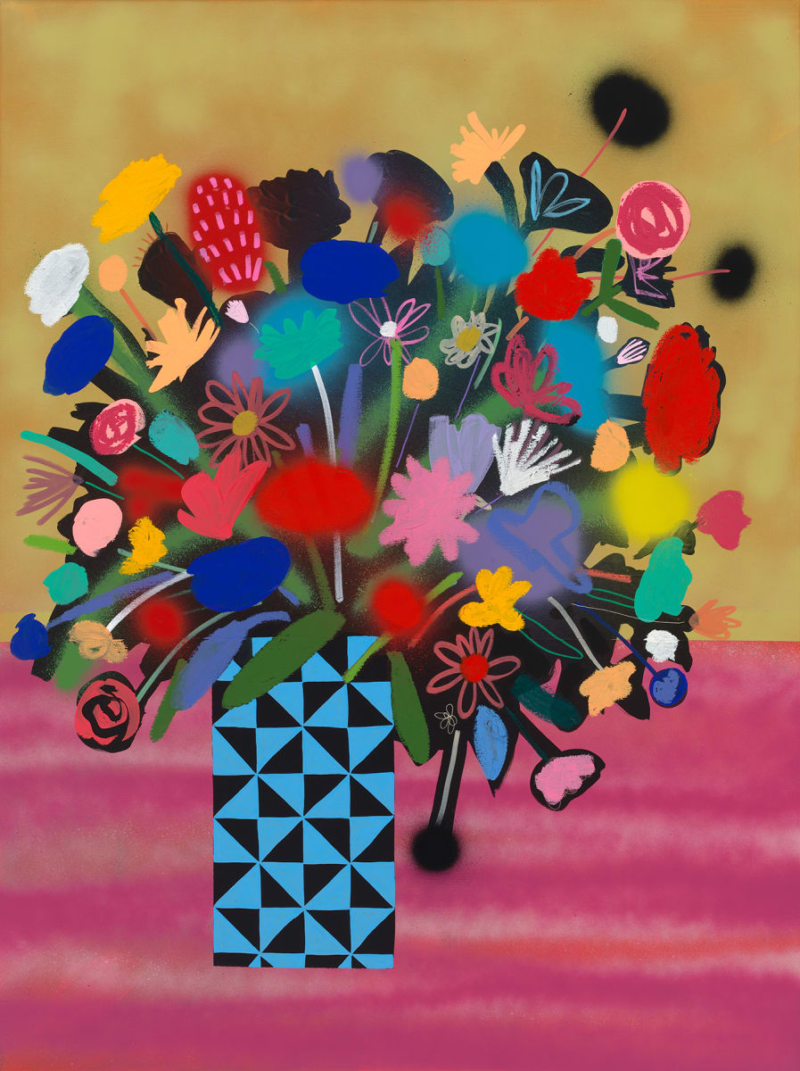 FLOWERS WITH PRISM VASE 