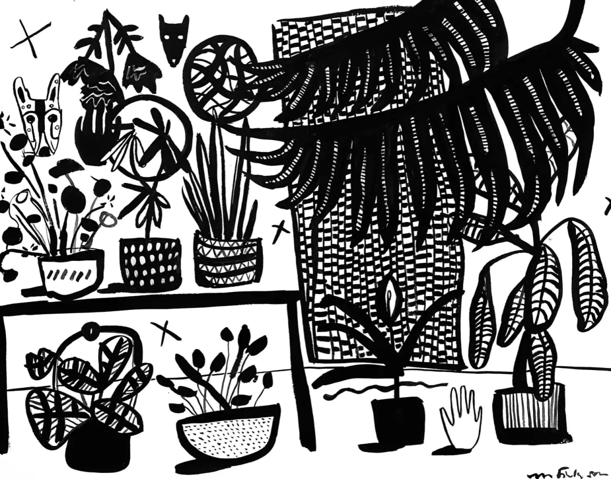 Wolf Vase with Plants, Image 1.