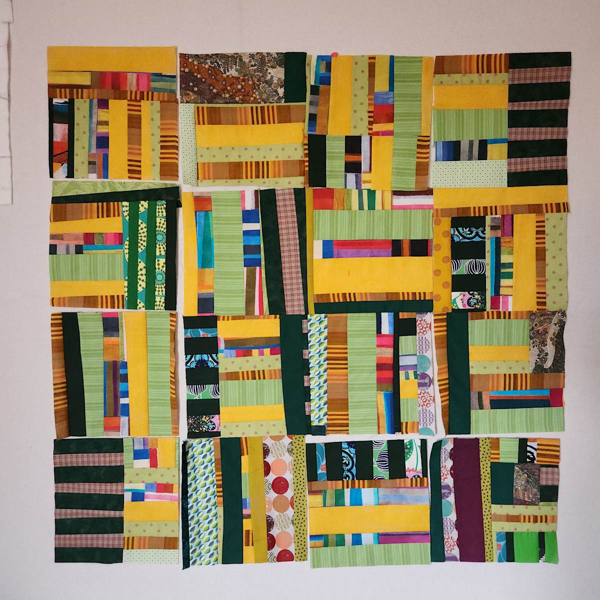 Sunshine Spreads a Carpet by Sarah Atlee  Image: Sunshine Spreads a Carpet piecing in progress 01