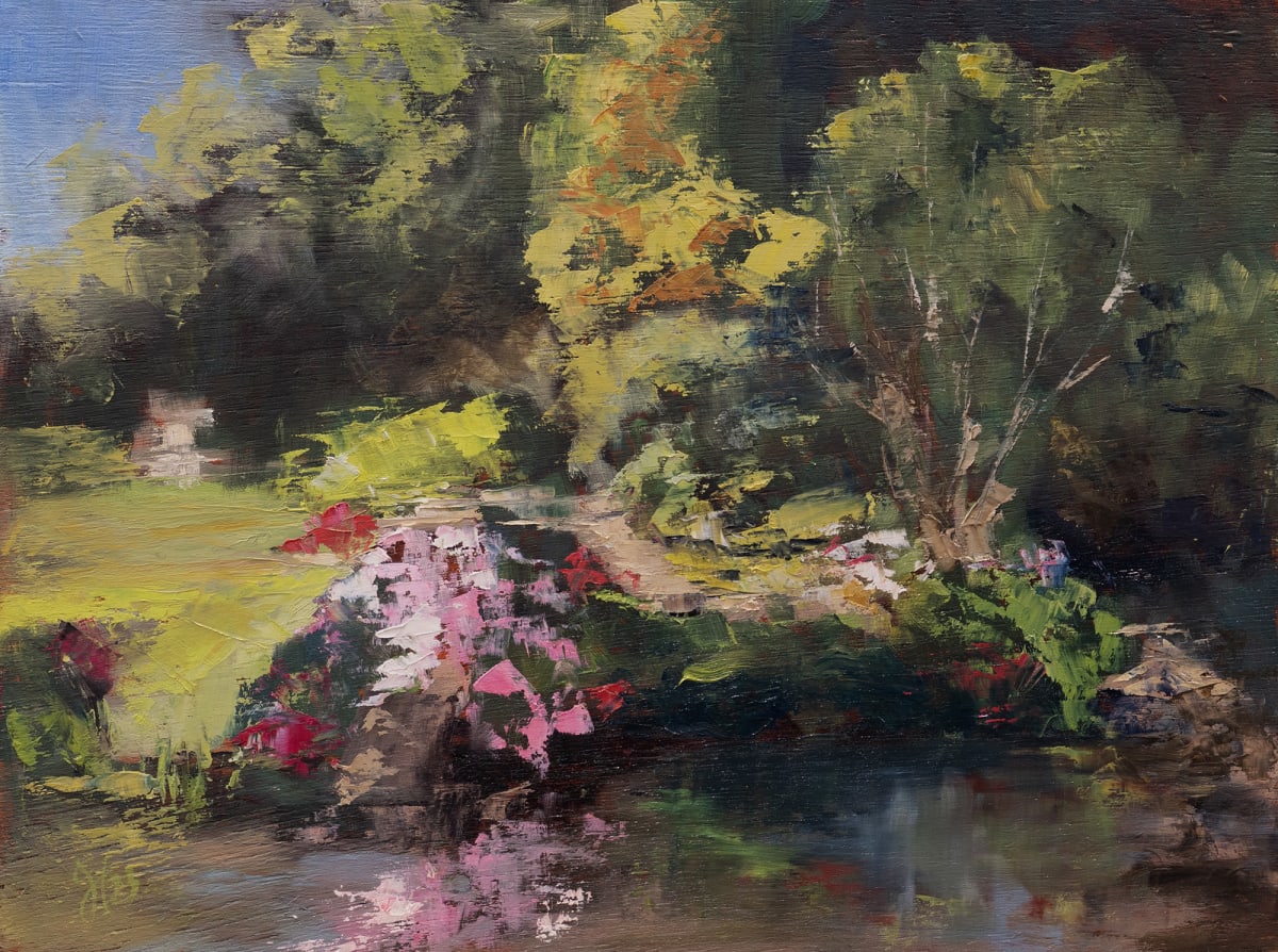 Plein Air Study #6 - Brisbane Botanic Gardens - Japanese Garden by Jason Hawkins 