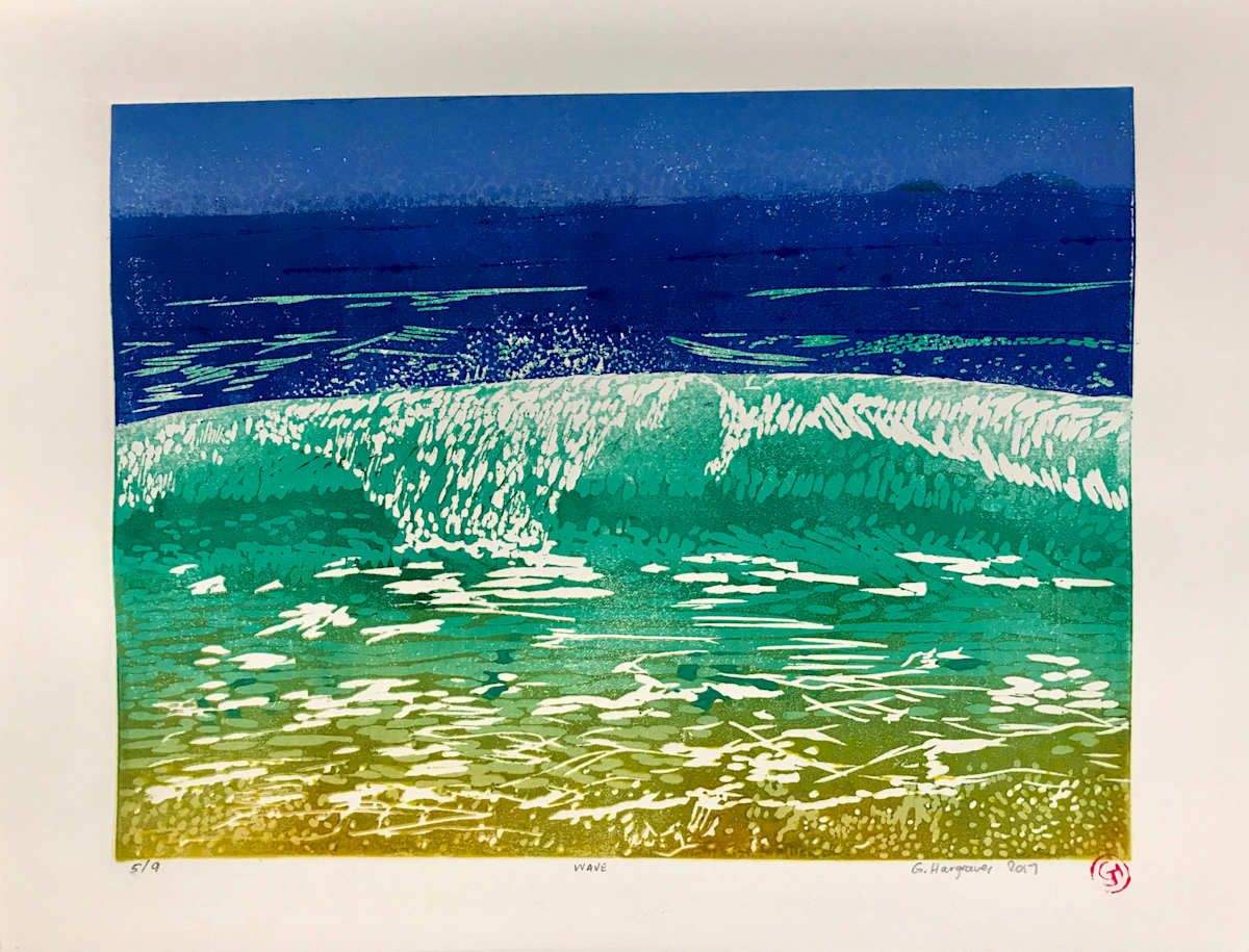 Wave (Reduction Linocut) by Geoff Hargraves, Image 4.