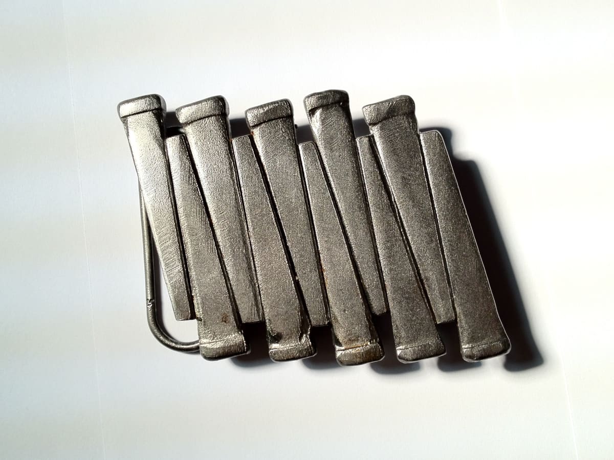 Masonry Nail Belt Buckle, Large v1 by Damon Hamm  Image: large size for 2" belt