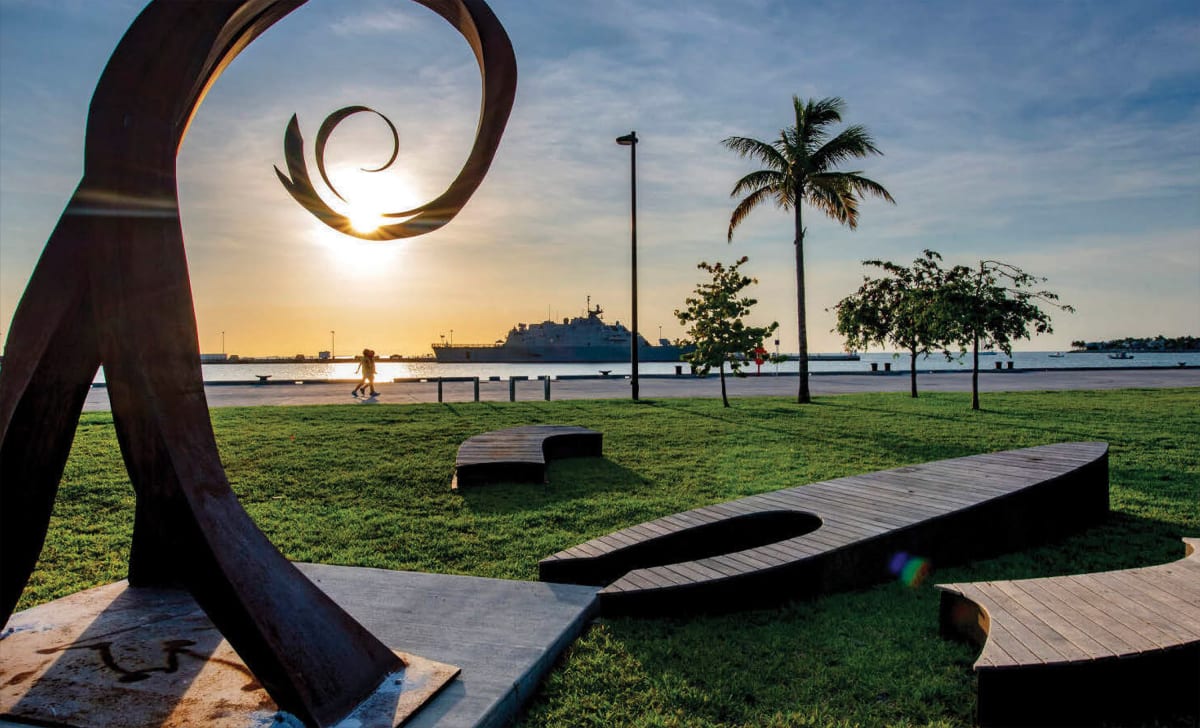 Wavehenge Sundial (Key West) by Damon Hamm  Image: View looking west