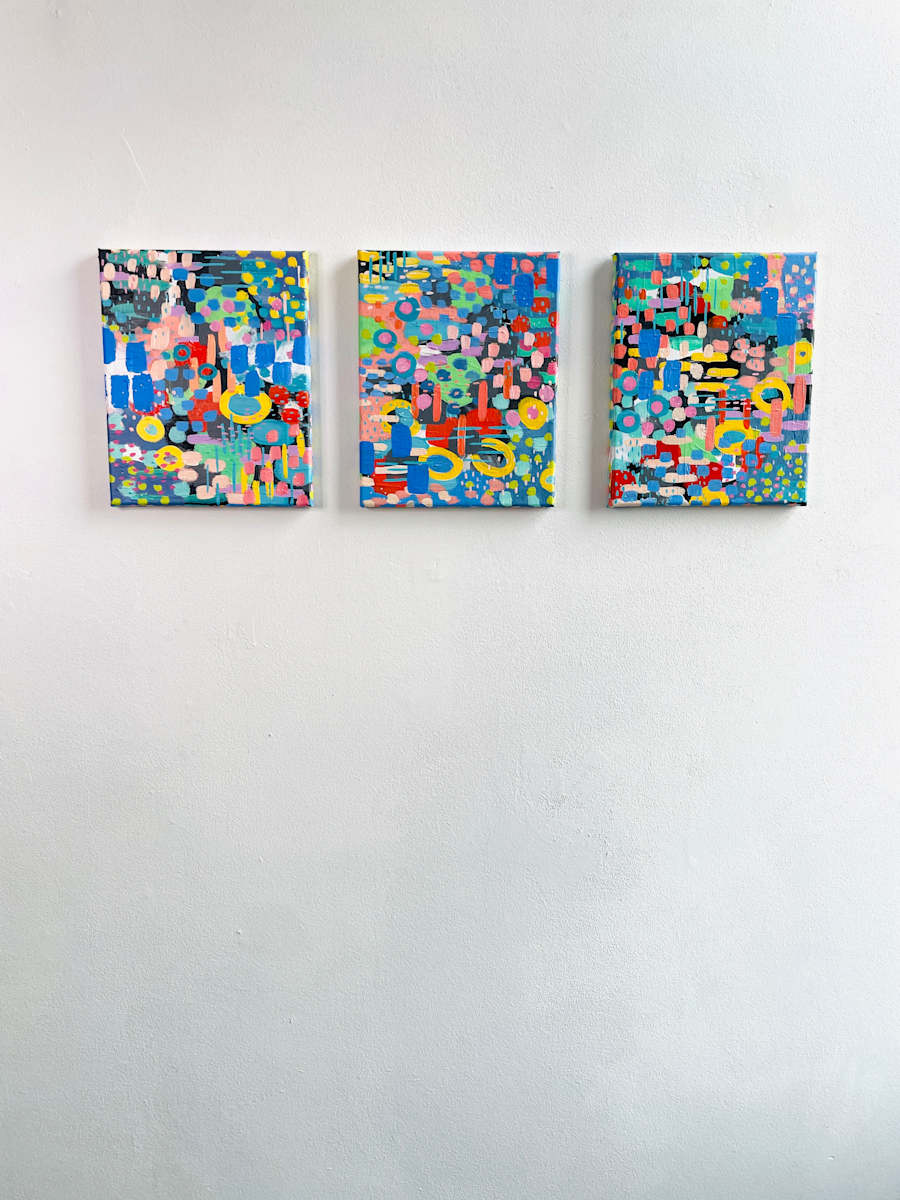 Pixelated Florals: Triptych 3 by Alexandra Jamieson, Image 2.
