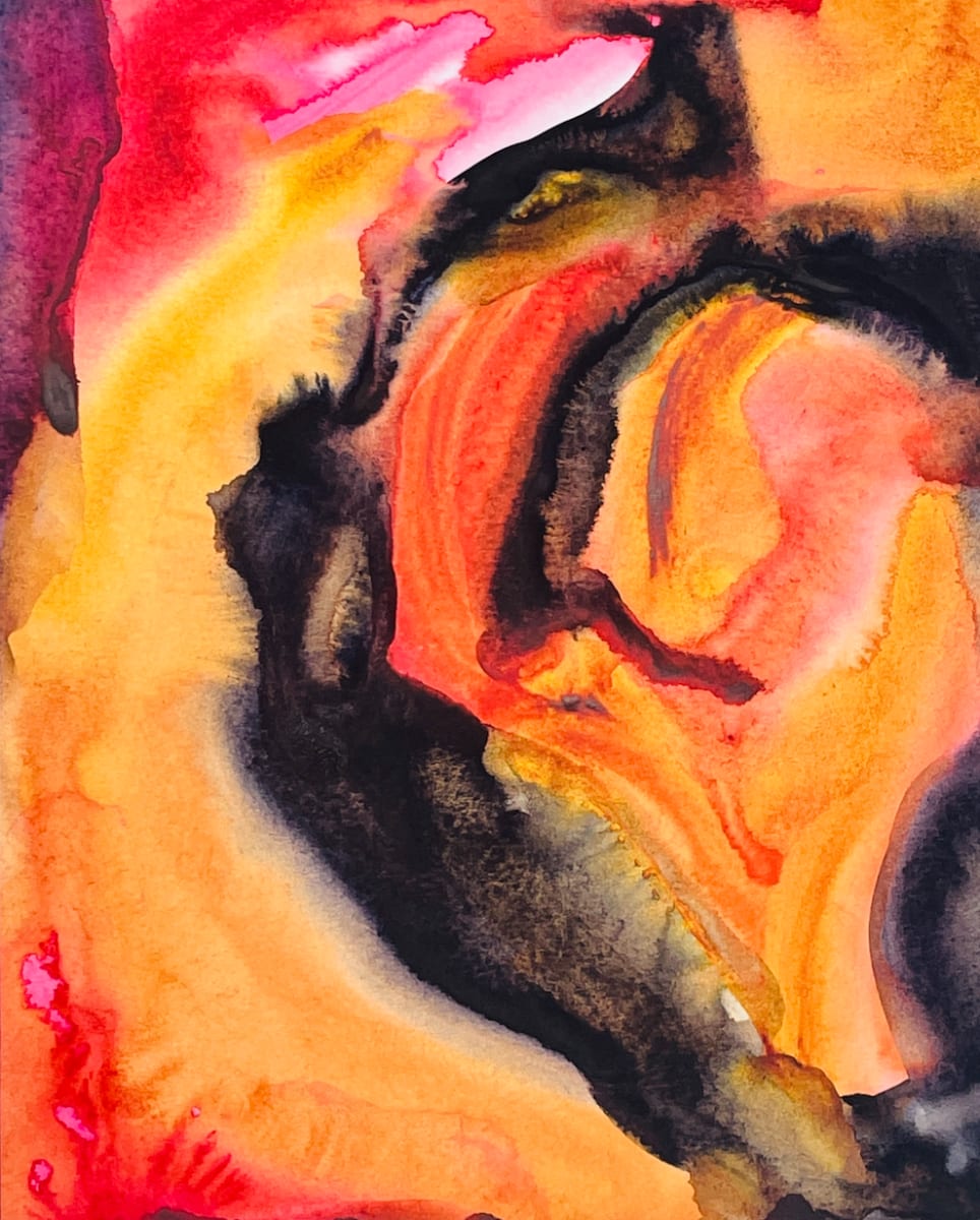 Golden Repair 4 (Kintsugi)  Image: 9.5 x 7.5 in (unframed) 
Watercolor on Arches Archival 100% cotton paper.